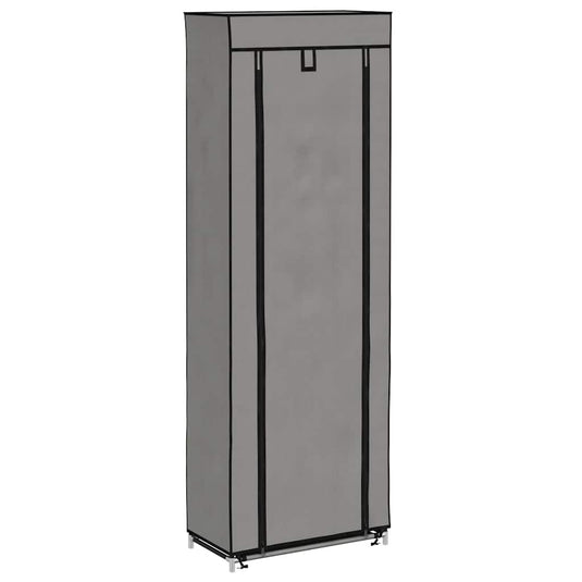 Vidaxl schoenenkast met hoes 57x29x162 cm stof grijs