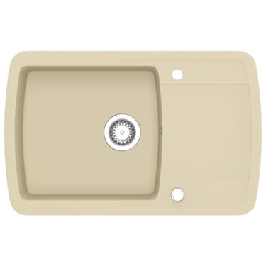Vidaxl gootsteen enkele bak graniet beige