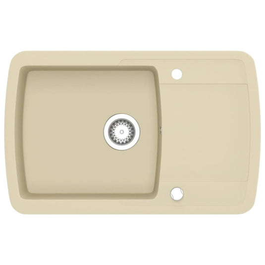 Vidaxl gootsteen enkele bak graniet beige