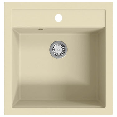 Vidaxl gootsteen enkele bak graniet beige
