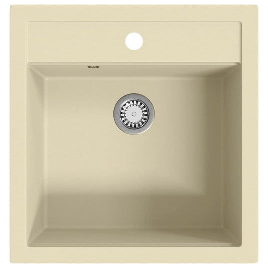 Vidaxl gootsteen enkele bak graniet beige