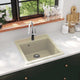 Vidaxl gootsteen enkele bak graniet beige
