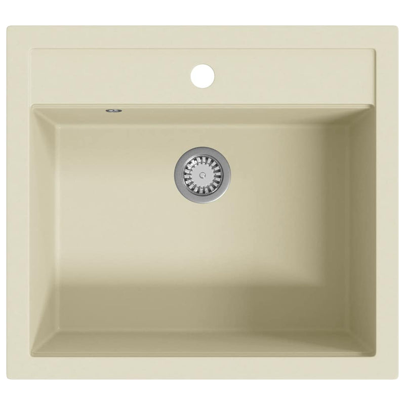 Load image into Gallery viewer, Vidaxl gootsteen enkele bak graniet beige

