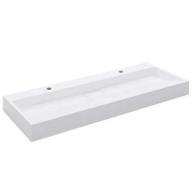 Vidaxl wastafel 120x46x11 cm mineraal gegoten marmer gegoten wit