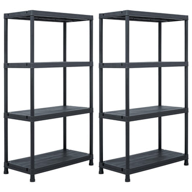 Vidaxl opbergrekken 2 st 60x30x138 cm kunststof zwart