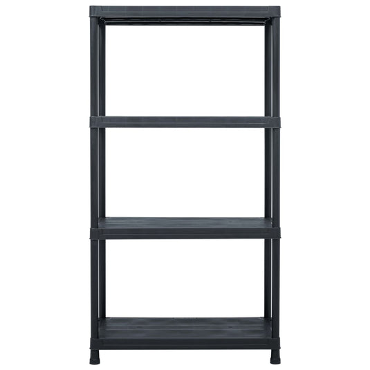 Vidaxl opbergrekken 2 st 60x30x138 cm kunststof zwart