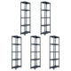 Vidaxl opbergrekken 5 st 125 kg 60x30x180 cm kunststof zwart
