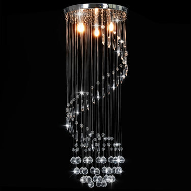 Vidaxl plafondlamp met kristallen kralen spiraal g9 zilverkleurig