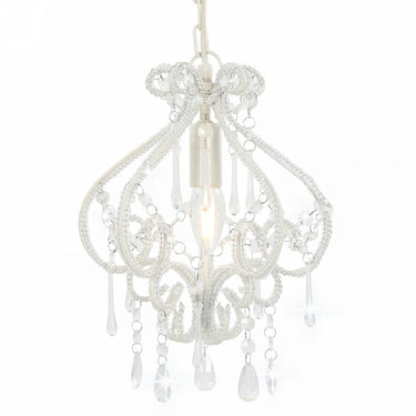 Vidaxl plafondlamp met kralen rond e14 wit