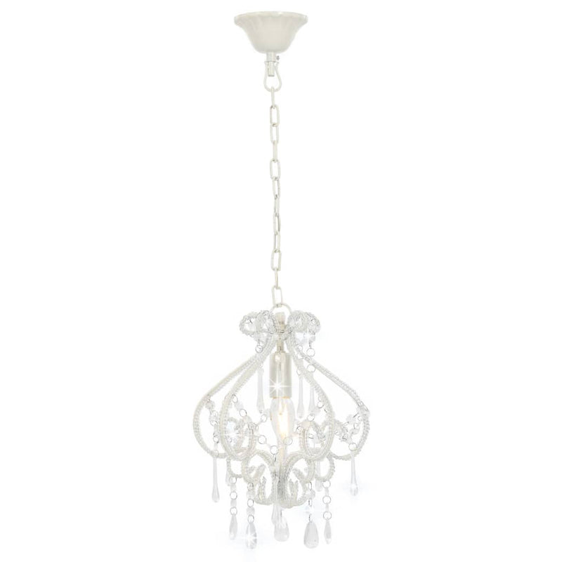 Load image into Gallery viewer, Vidaxl plafondlamp met kralen rond e14 wit
