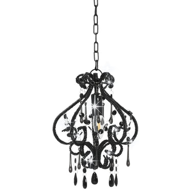 Vidaxl plafondlamp met kralen rond e14 zwart