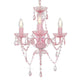 Vidaxl kroonluchter met kralen rond 3xe14 roze