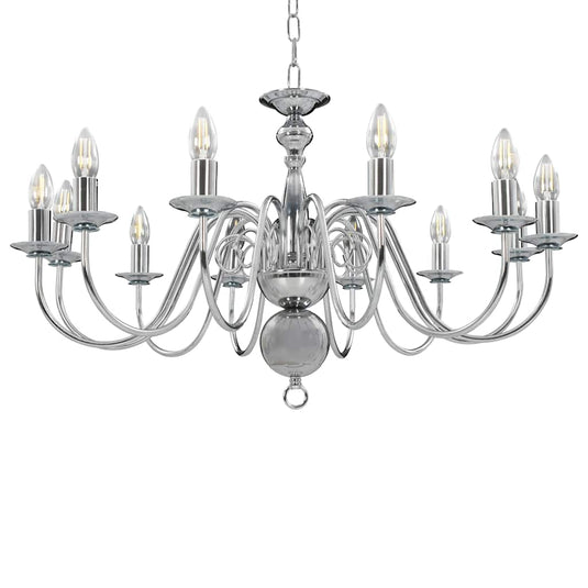 Vidaxl kroonluchter 12xe14 zilverkleurig