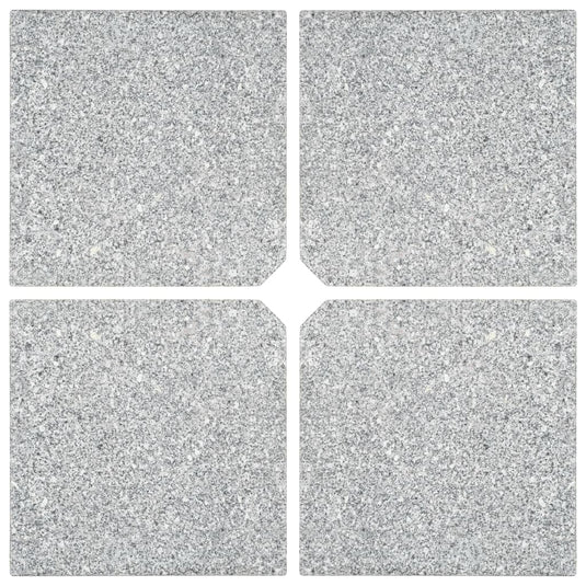 VidaXL Parasolvoetplaten 4 st vierkant 100 kg grijs graniet