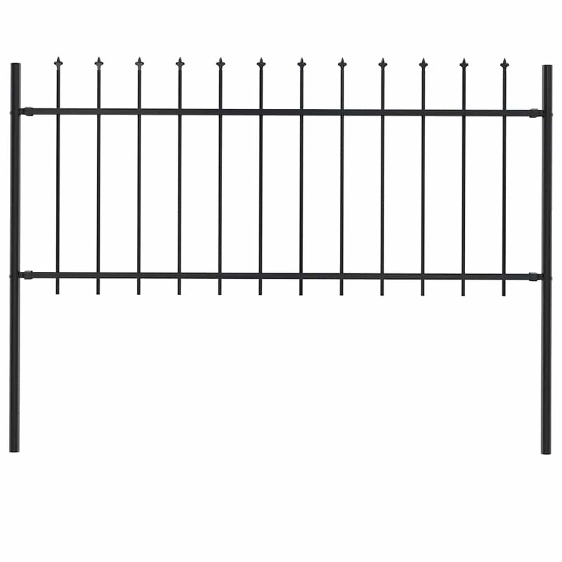 Load image into Gallery viewer, Vidaxl tuinhek met speerpunt staal 181x80 cm zwart

