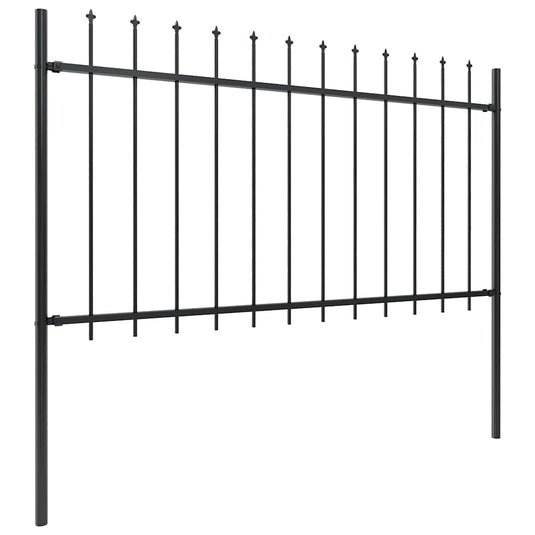 Vidaxl tuinhek met speerpunt staal 181x100 cm zwart