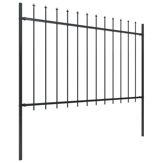 Vidaxl tuinhek met speerpunt staal 181x120 cm zwart