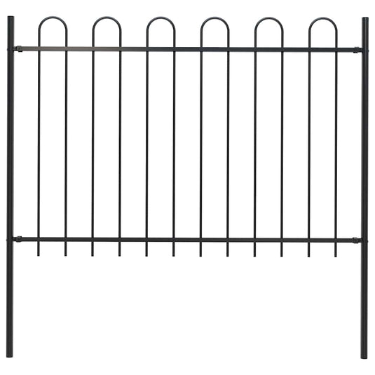 Vidaxl tuinhek met ringtop staal 181x120 cm zwart