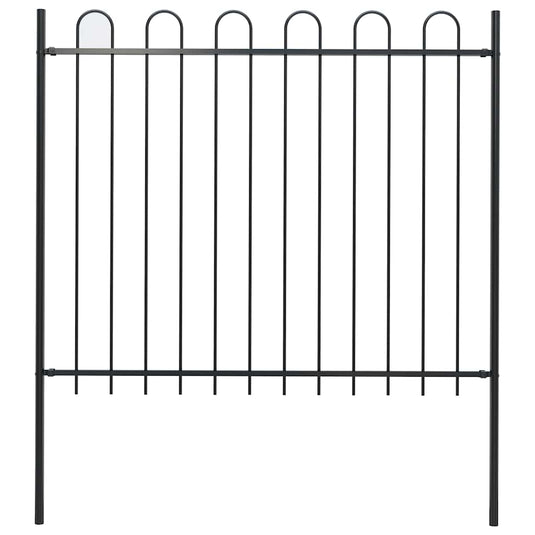 Vidaxl tuinhek met ringtop staal 181x150 cm zwart