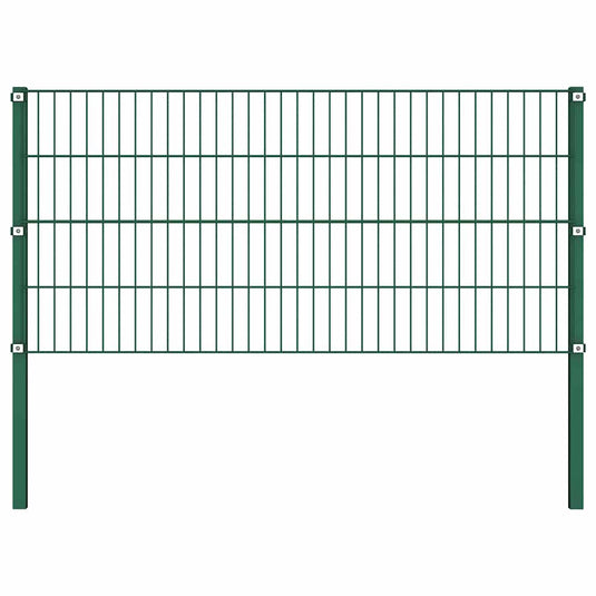 VidaXL Schuttingpaneel met palen 1,7x0,8 m ijzer groen