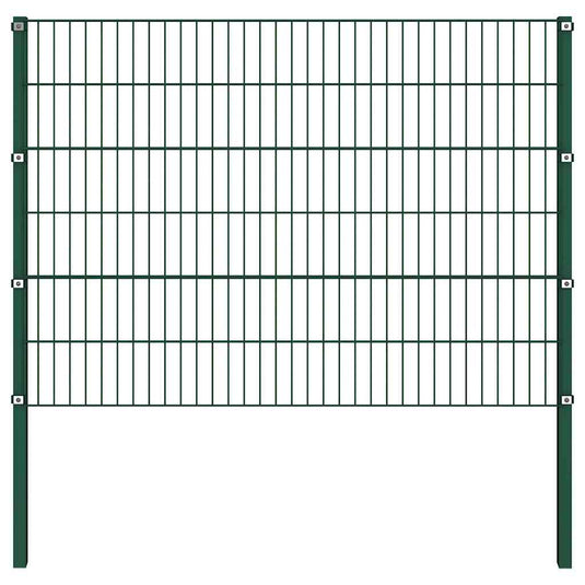 VidaXL Schuttingpaneel met palen 1,7x1,2 m ijzer groen