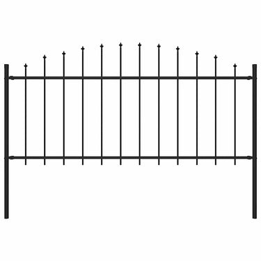 Vidaxl tuinhek met speren bovenkant (0,5-0,75)x1,7 m staal zwart