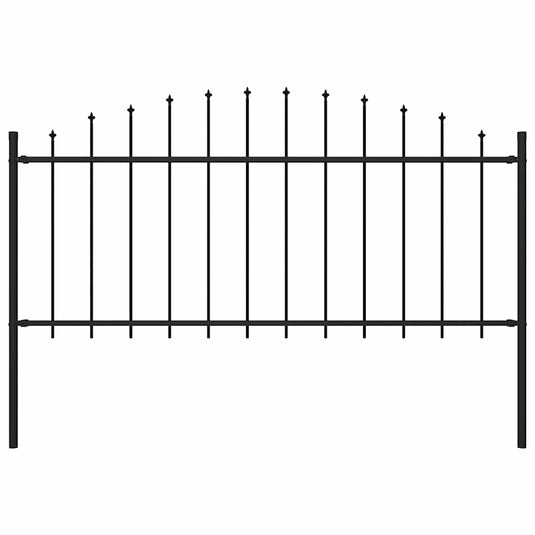 Vidaxl tuinhek met speren bovenkant (0,5-0,75)x1,7 m staal zwart