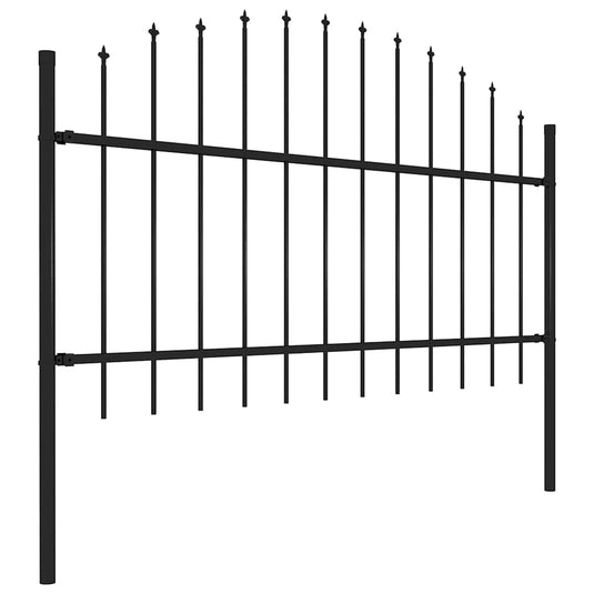 Vidaxl tuinhek met speerpunt staal 181x125 cm zwart