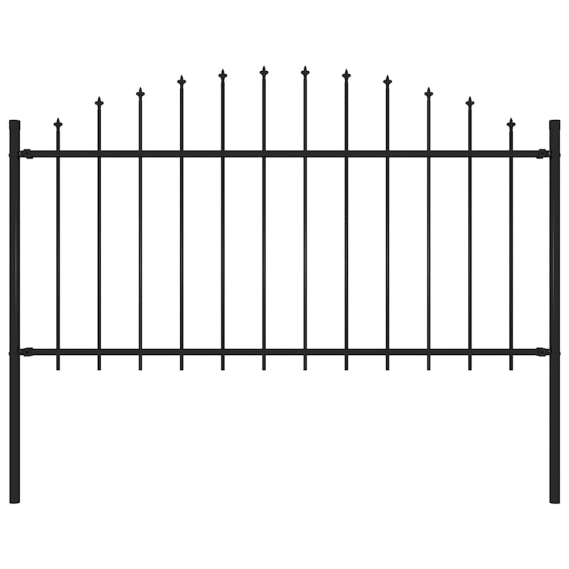 Load image into Gallery viewer, VidaXL Tuinhek met speren bovenkant (1,25-1,5)x1,7 m staal zwart
