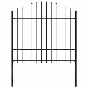 Vidaxl tuinhek met speerpunt staal 181x175 cm zwart