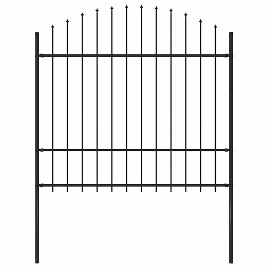 Vidaxl tuinhek met speerpunt staal 181x175 cm zwart