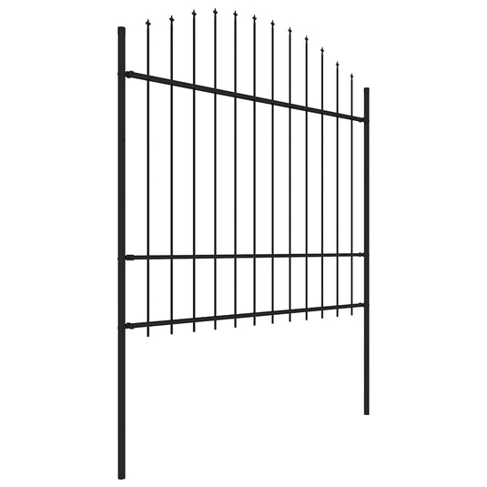 Vidaxl tuinhek met speerpunt staal 181x175 cm zwart