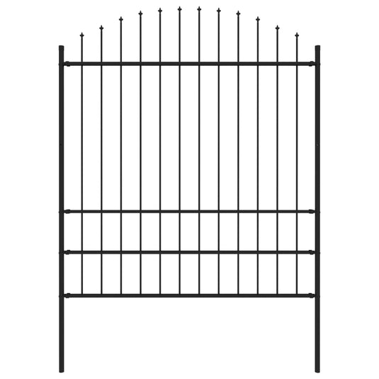Vidaxl tuinhek met speren bovenkant (1,75-2)x1,7 m staal zwart