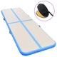Vidaxl gymnastiekmat met pomp opblaasbaar 300x100x10 cm pvc blauw
