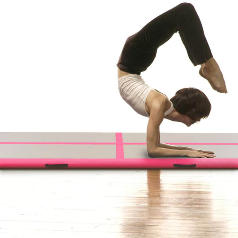 Load image into Gallery viewer, Vidaxl gymnastiekmat met pomp opblaasbaar 400x100x10 cm pvc roze

