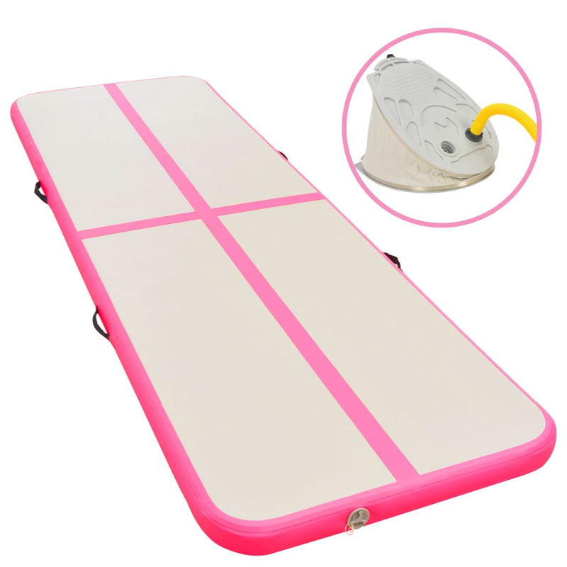 Load image into Gallery viewer, Vidaxl gymnastiekmat met pomp opblaasbaar 700x100x10 cm pvc roze
