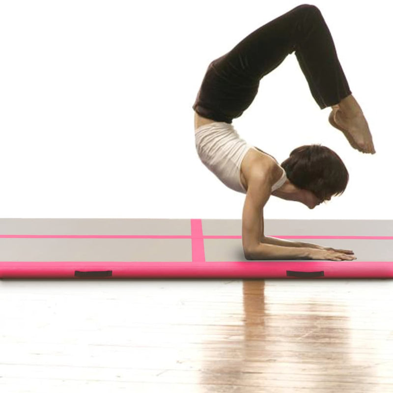 Load image into Gallery viewer, Vidaxl gymnastiekmat met pomp opblaasbaar 700x100x10 cm pvc roze
