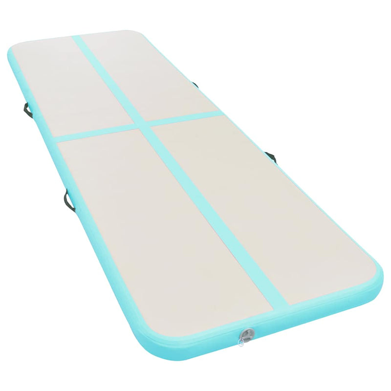 Load image into Gallery viewer, Vidaxl gymnastiekmat met pomp opblaasbaar 800x100x10 cm pvc groen

