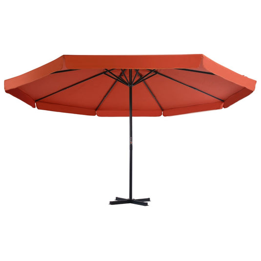 VidaXL Parasol met draagbare voet terracottakleurig