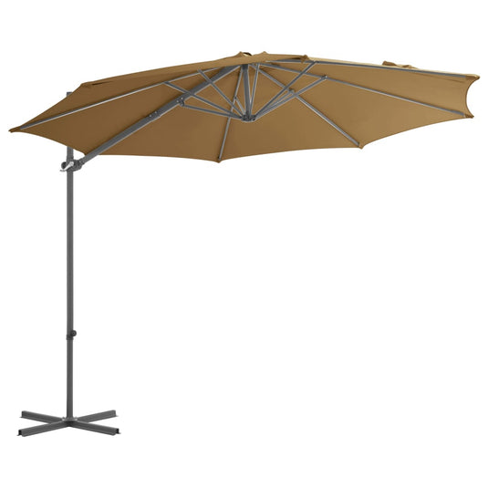 Vidaxl parasol met draagbare voet taupe