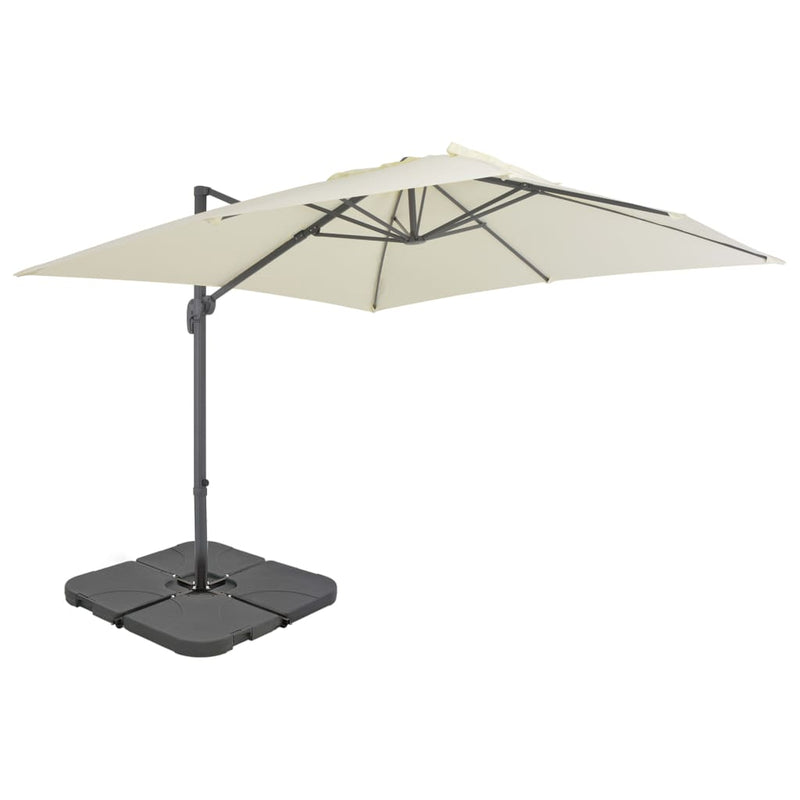 Load image into Gallery viewer, Vidaxl parasol met draagbare voet zandkleurig

