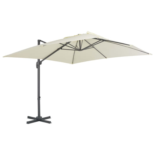 Vidaxl parasol met draagbare voet zandkleurig