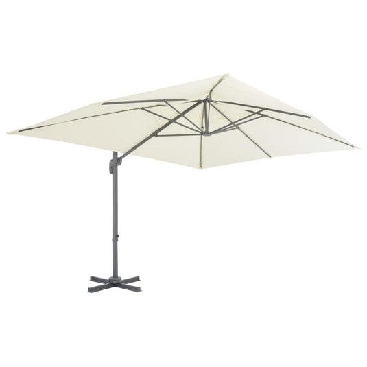 Vidaxl parasol met draagbare voet zandkleurig