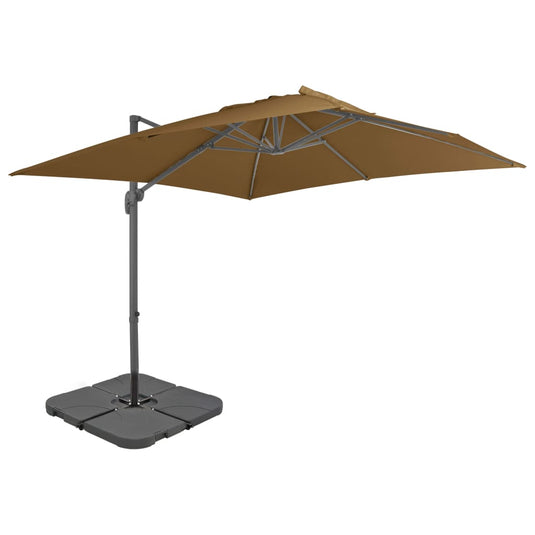 Vidaxl parasol met draagbare voet taupe
