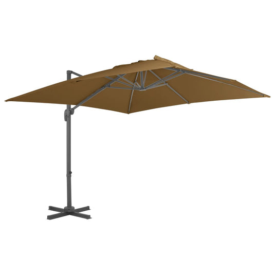Vidaxl parasol met draagbare voet taupe