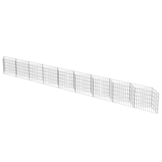 Vidaxl schanskorfmuur 630x30x50 cm gegalvaniseerd staal