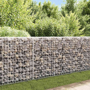 Vidaxl schanskorfmuur met deksels 200x20x85 cm gegalvaniseerd staal
