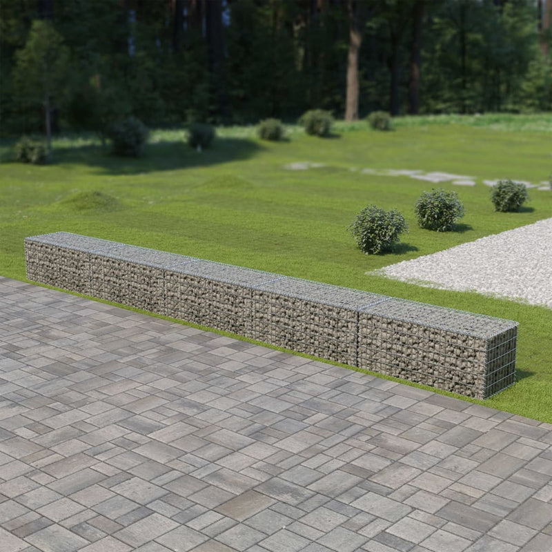 Load image into Gallery viewer, VidaXL Schanskorfmuur met deksels 600x50x50 cm gegalvaniseerd staal
