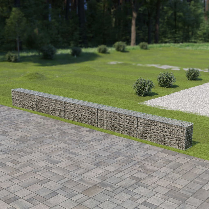 Load image into Gallery viewer, VidaXL Schanskorfmuur met deksels 600x30x50 cm gegalvaniseerd staal
