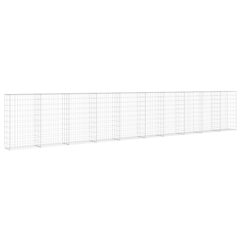 Load image into Gallery viewer, VidaXL Schanskorfmuur met deksels 600x30x100 cm gegalvaniseerd staal
